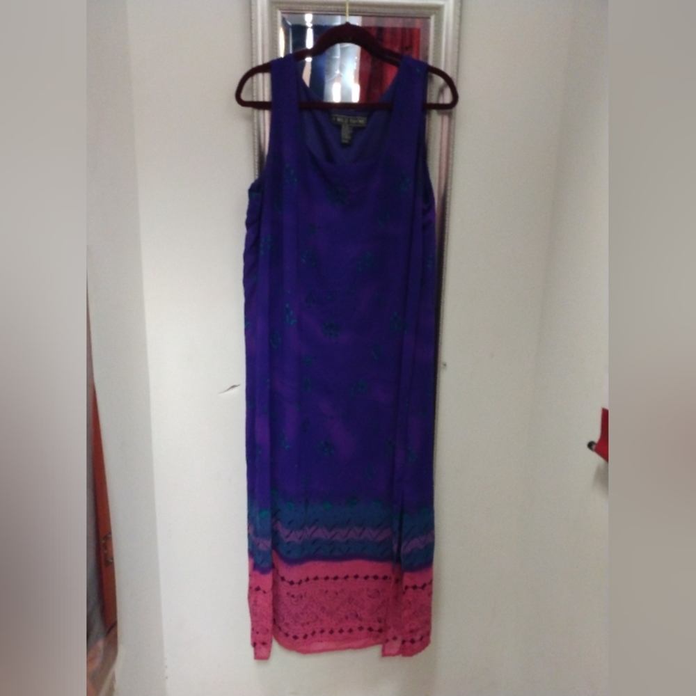 A Wild thyme womens Sumer maxy plus dress multicolor sleeveless  20 plus size.